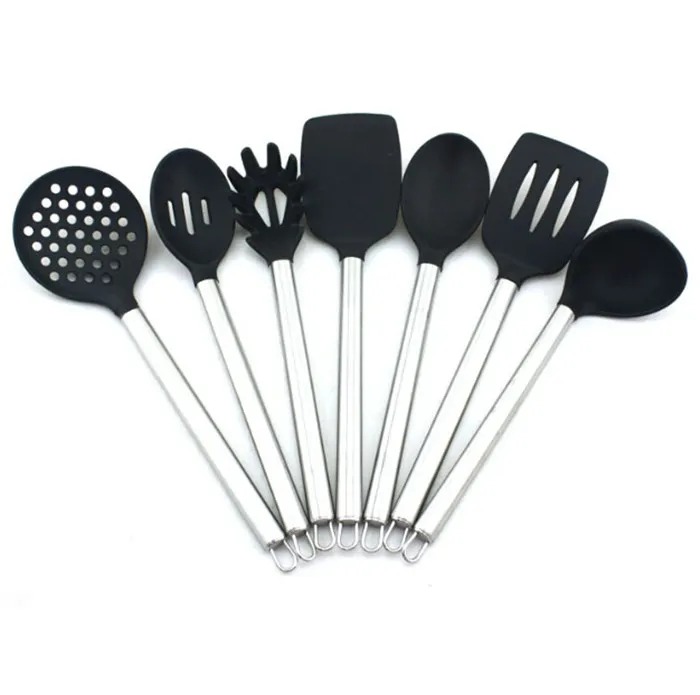 stainless steel handle kitchen utensil set