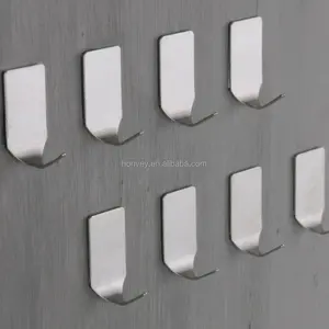 Image of Hot Sell 8pcs 304 Stainless Steel Self-adhesive Home Kitchen Wall Door Holder Hook Hanger Hanging Coat Hooks