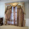 High Quality Beaded Valance Floral Embroidery Pattern Soft Silk Curtain