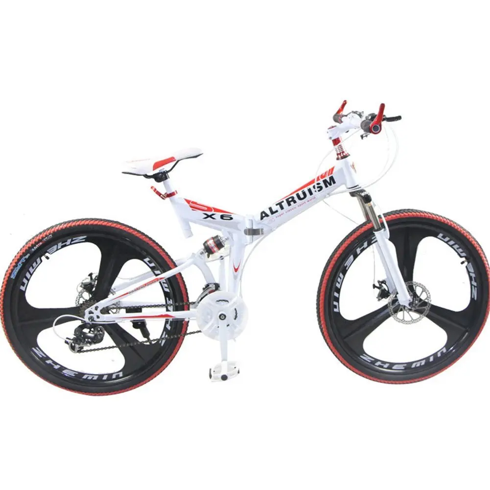 Altruism X6 26 Inch Aluminium Folding Bike Frame Mountain Bicycle 21/24 Speed Disc Brakes Tall Man Mtb Bike 2 Color Choose Ce Rohs