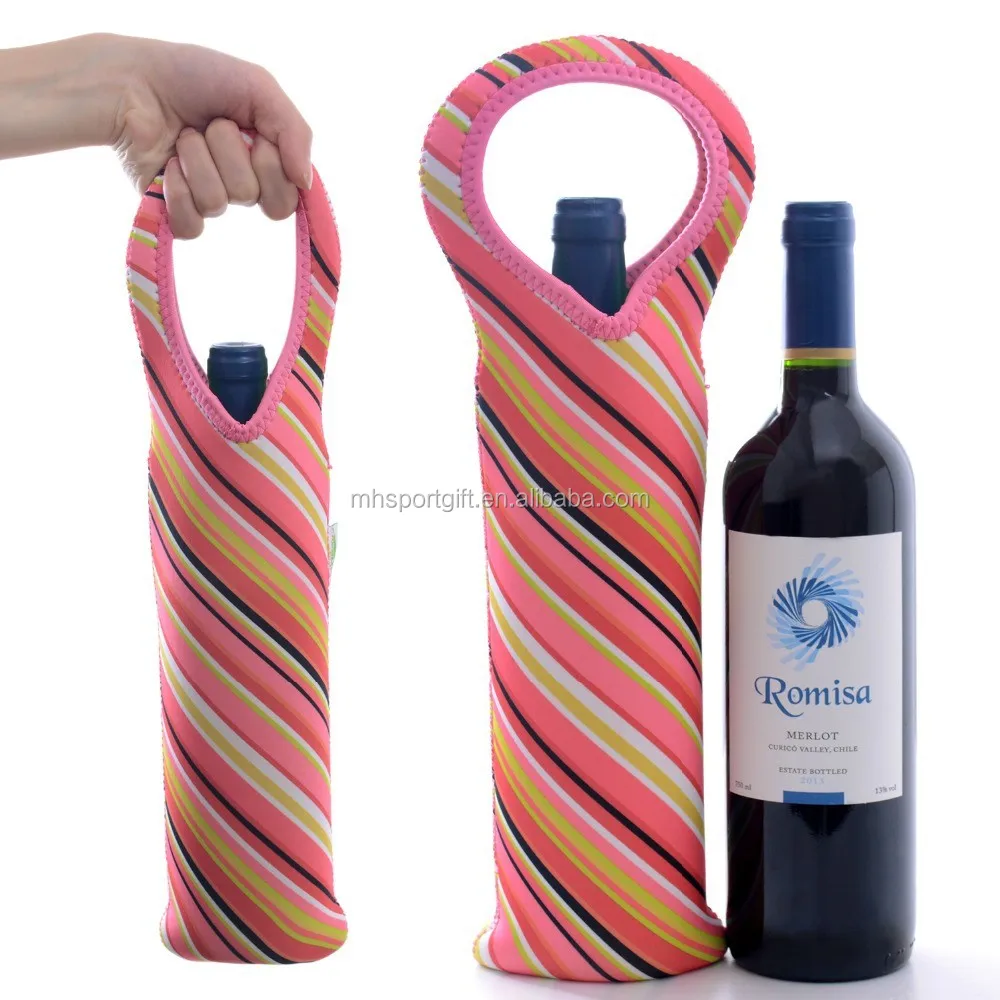 

Wholesale hot sale wine bottle neoprene tote cooler bag, Customized color