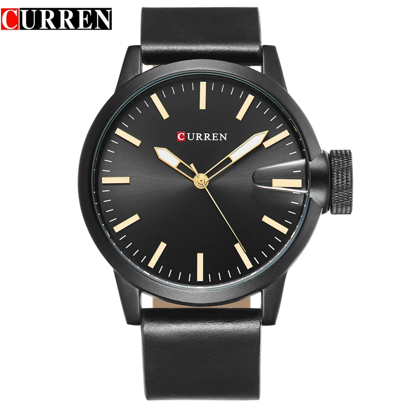 

CURREN 8208 luxury top brand new fashion black quartz men's watch leather strap montre homme Wrist Sports Military Army Relogio