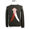 Fashion Arrow Jacquard Knitting Pattern Round Neck Pullover Sweater For Men