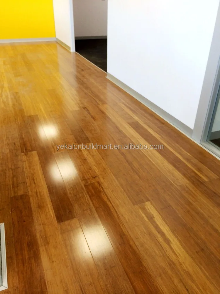 Gym Floor Hard Wearing Solid Bamboo Flooring Strand Woven 14mm ...