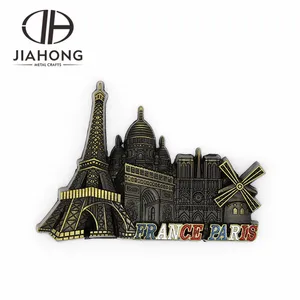 Image of Eiffel Tower custom souvenir metal magnet fridge /refrigerator magnet/custom 3d fridge magnet