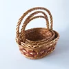 decorative wood chip paper rope and willow fashionable popular gift wrap personalized decorative han'dled baskets set