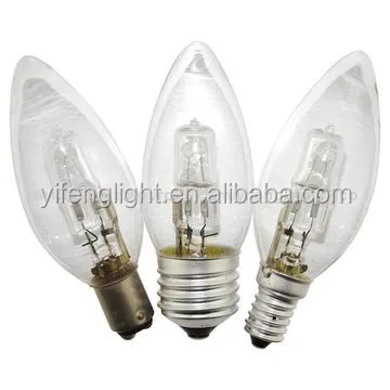Eco Halogen Candle Light Bulb, 42W to 60W SES E14 Base Dimmable Warm White Halogen Bulb