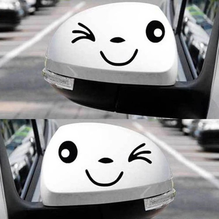 2pcs/set Smile Face Car Side Mirror Rearview Sticker - Buy Smile Face ...