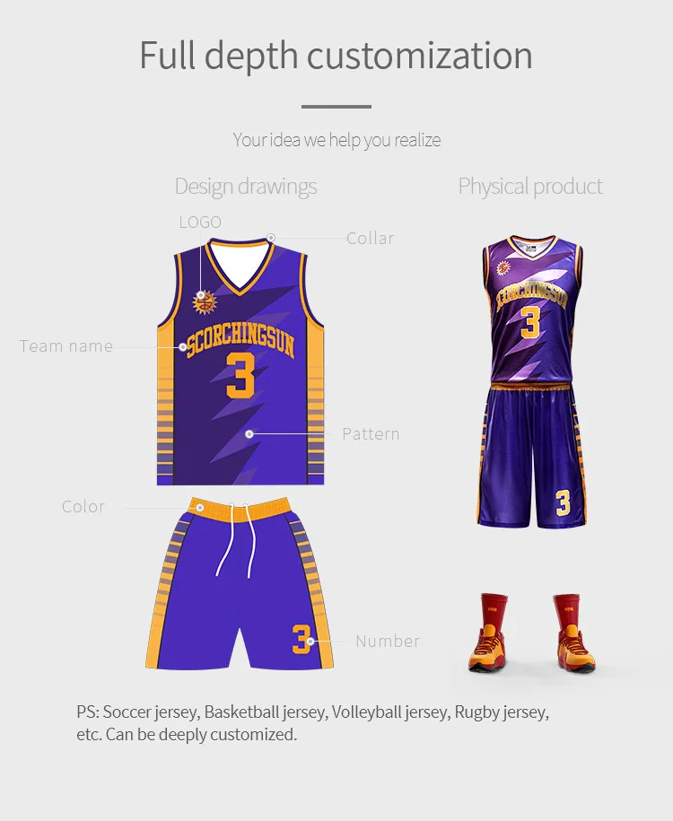 A unique and innovative soccer and basketball jersey design