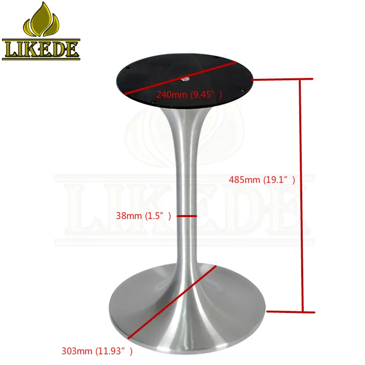 Hot sale low price aluminum trumpet table base metal tea / coffee / bed table base