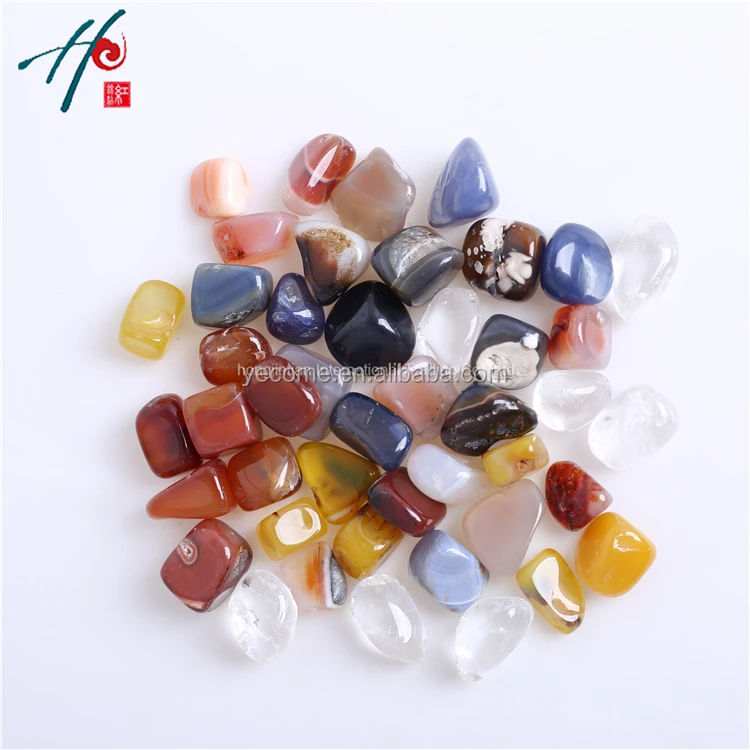 

Natural Rock Crystal Tumbled Stones Mix Agate In Semi-precious Gemstone, Multi color