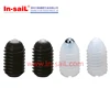 Nylon plastic threaded spring loaded ball plunger set screw with slot