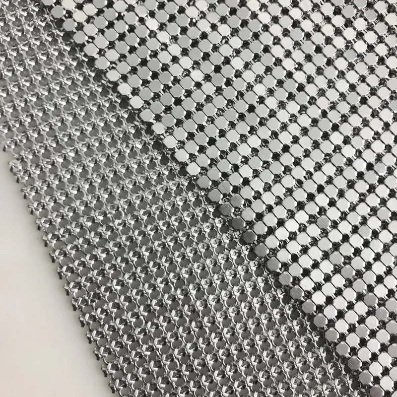 Soft Flexible Silver Aluminum Chainmail Fabric Metal Sequin Mesh Fabric ...