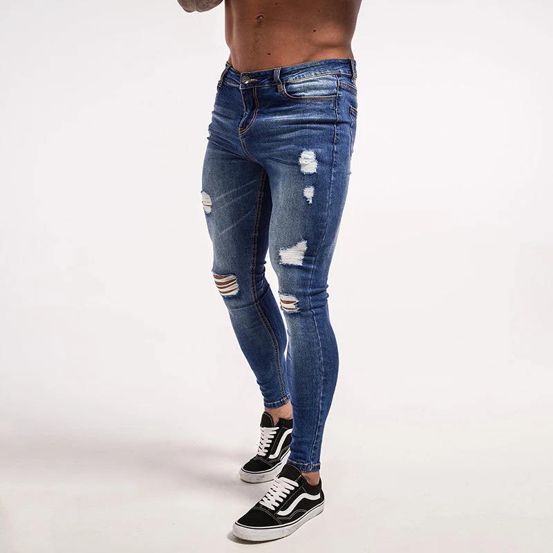 super skinny distressed jeans mens