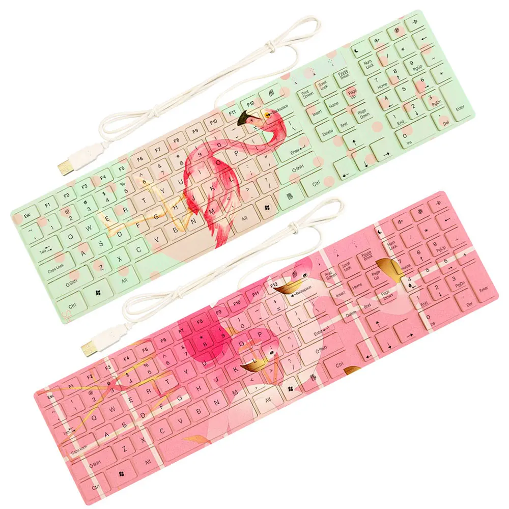 

custom picture Digital Printing Wholesale ins Flamingo Creative Wired Wireless Patterns Suite Game Digital Keyboard Custom, N/a