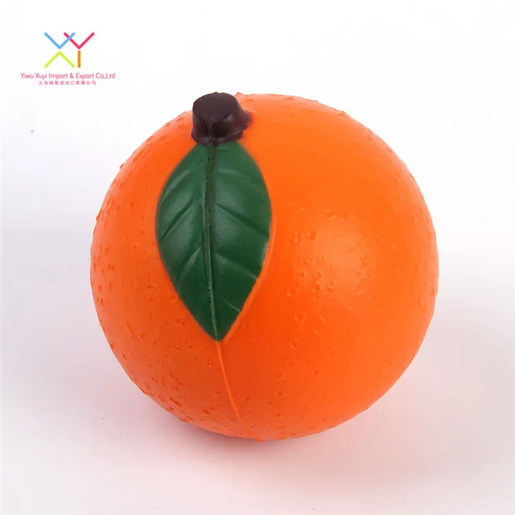 Factory promotional pu orange stress ball fruit shaped stress balls supplier