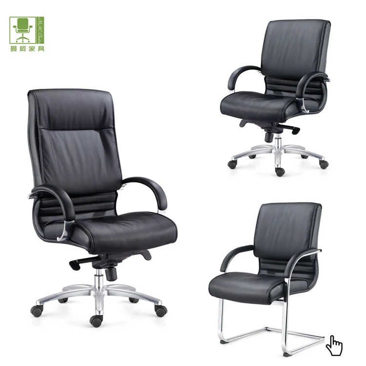 Office Boss Leather Swivel Chair / Pu Or Top Leather Office Executive