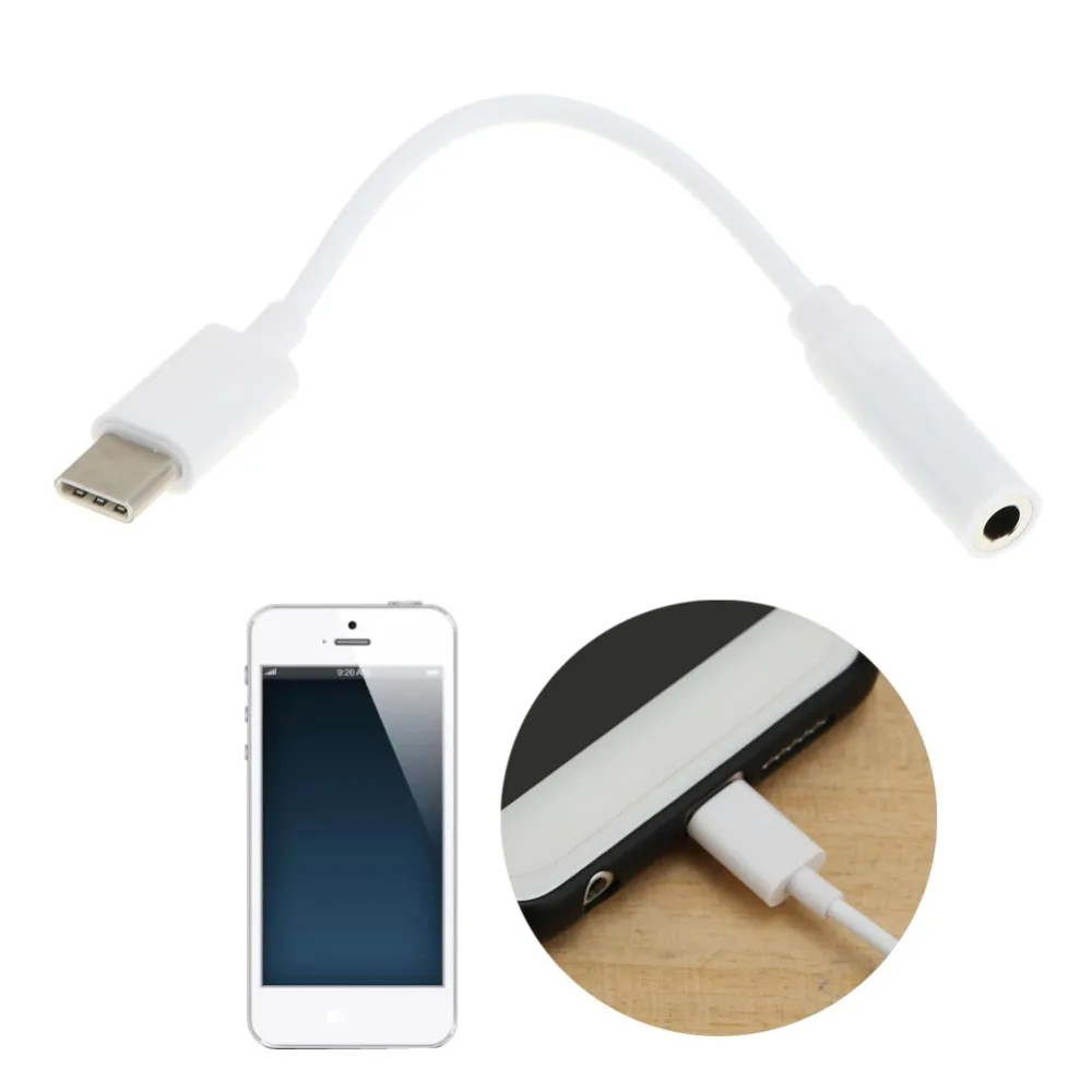 

USB 3.1 Type-C to 3.5mm Jack Audio Adapter USB Type C to 3.5mm Earphone Microphone Headset Jack Converter Cable For Phones