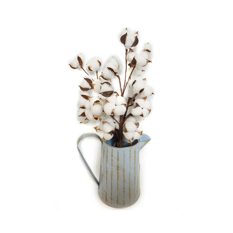 
21inch New designs Natural artificial dried flowers decorative flowers bionic balls natural cotton stems wholesale 3 pack 6 