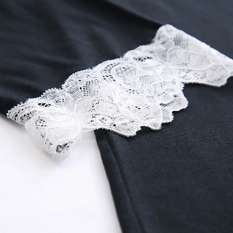 
Cheeky Waist Tie Sleepwear Set Modal Lace Trim Sleepwear Gentle Fabric Womens Sleepwear 