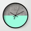Nordic Cyan Pendulum Flip Cement Wall Clock for Home / Office Decoration