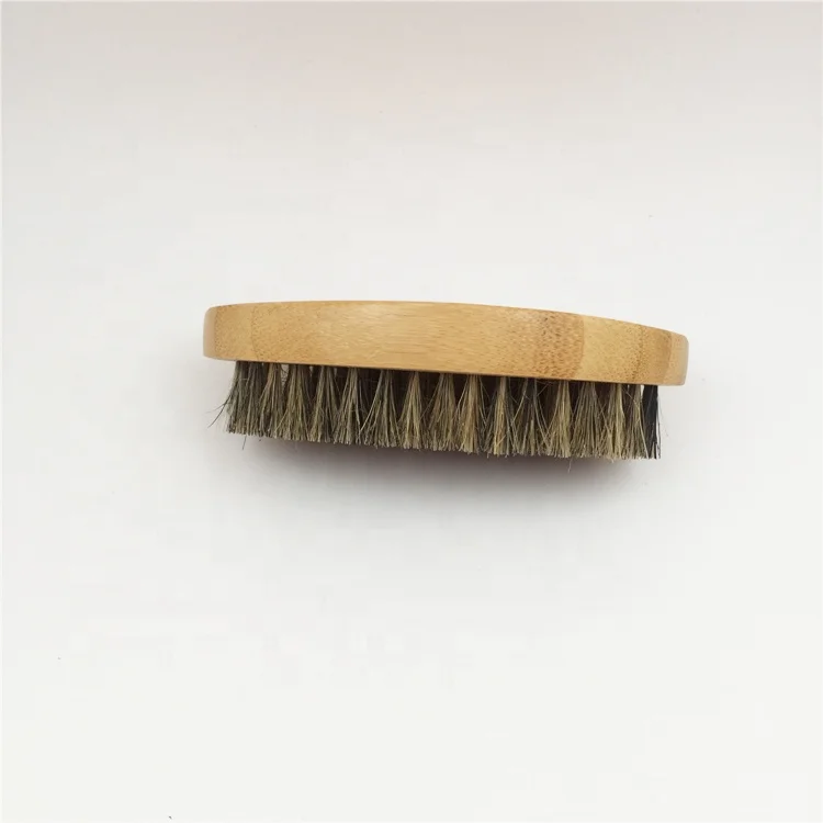 

Factory wholesale bamboo bristles barber beard brush, Natural color