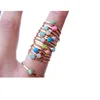 elegant single stone design rose gold plated various color birthstone opal stone solitaire ring