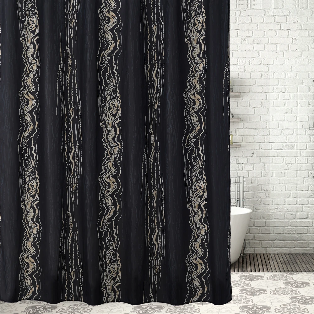 

Black marble pattern design bath shower curtains,printed polyester shower curtain