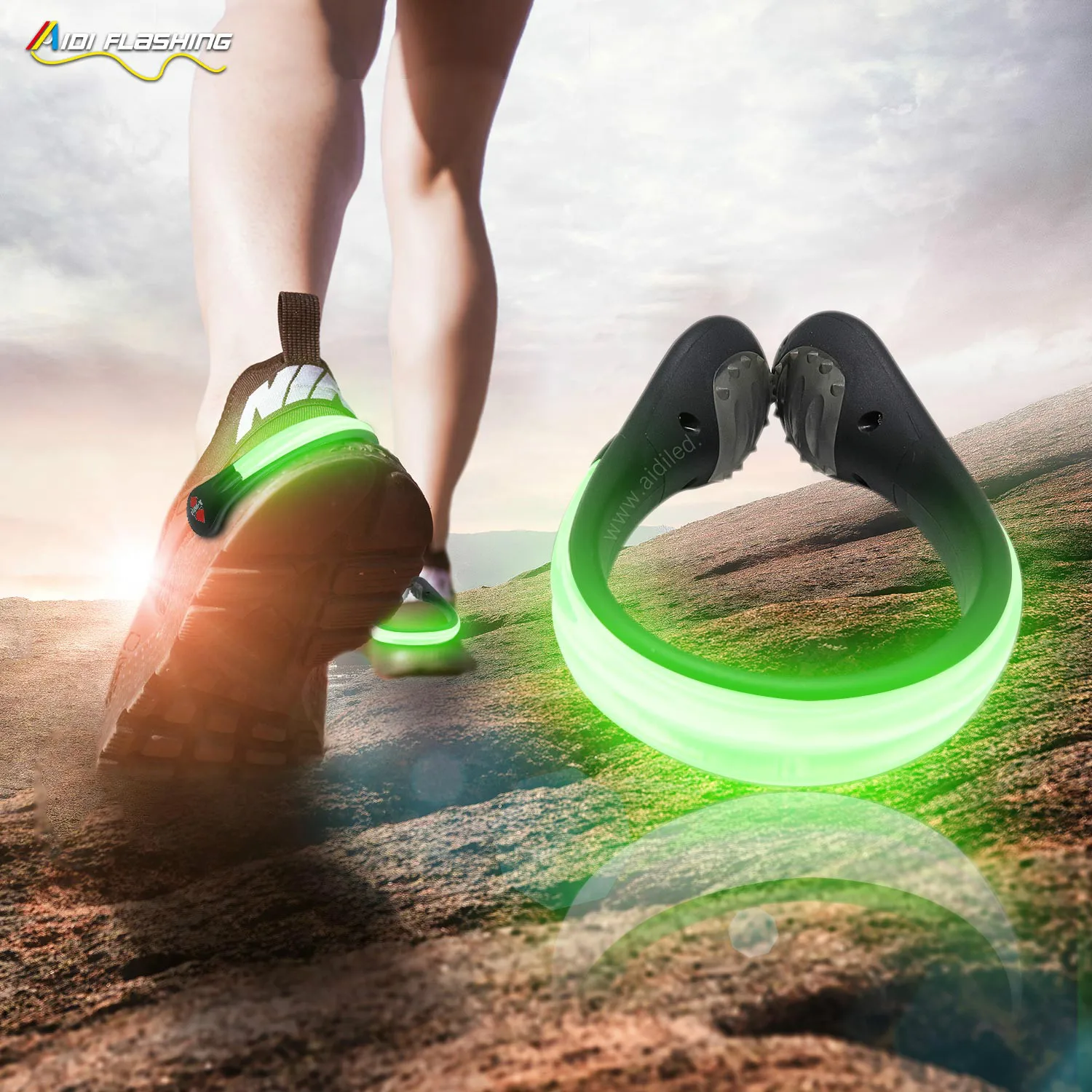 Wholesale Feature Shoe Decorations LED Flashing Shoe Clip for Night Running