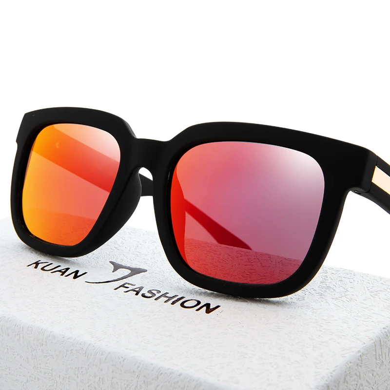 

KUAN FASHION Brand Manufacturers 2019 Custom Designer Trendy UV Polarized Sunglasses Oversized Frame Sun Glasses For Men Women