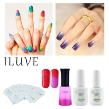 iLuve Nail Gel Polish Temperature Change Nail Polish Color UV LED Gel 12ml peel off gel polish with remover wrap+base&top coat