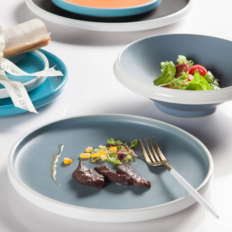 

Dishwasher Available Simple Design Slate Plate, Porcelain Plates Dinnerware Set*
