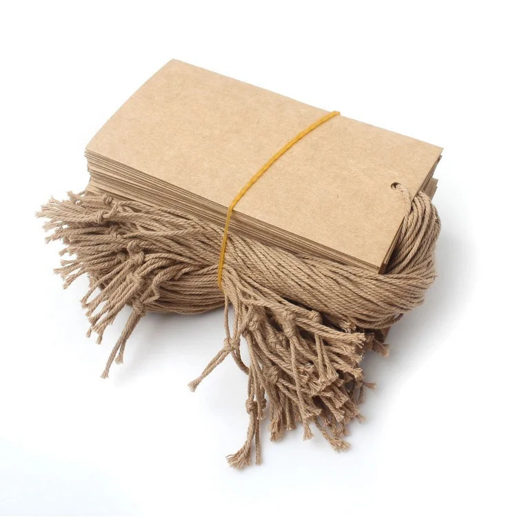 

Clothing Hangtag Wholesale Cheap Design Custom Shape Kraft Paper Blank Hang Tags with Cotton String, Natural color