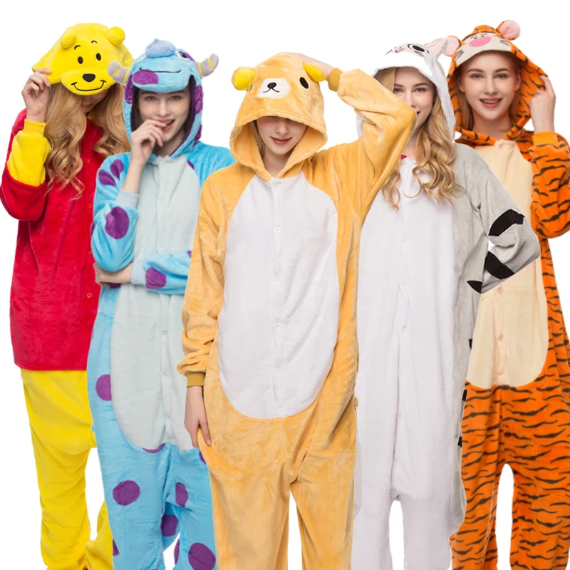 

Wholesale price winter Adult women Flannel animal kigurumi onesie pajamas, Photo color or as your requirements
