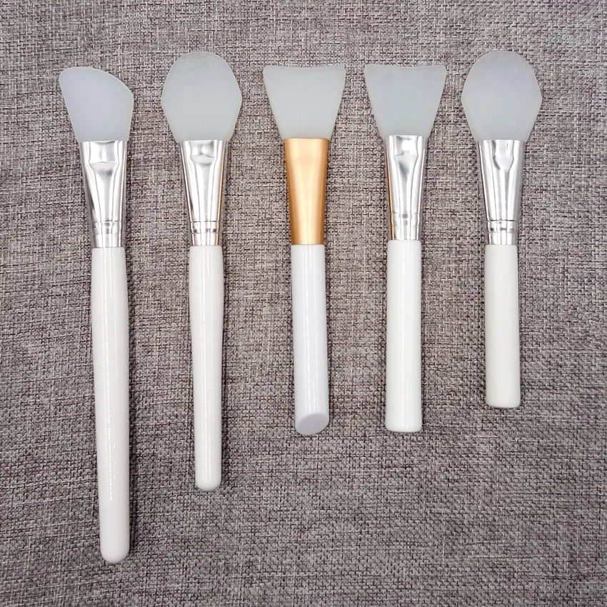Factory Oem All White Silicone Beauty Mask Spatula Brush For Mud Mask