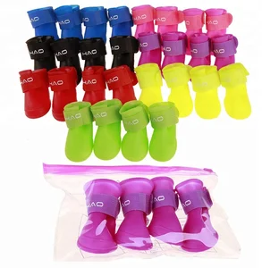Image of Waterproof Silicone Rain Boots Pet Dog Shoes