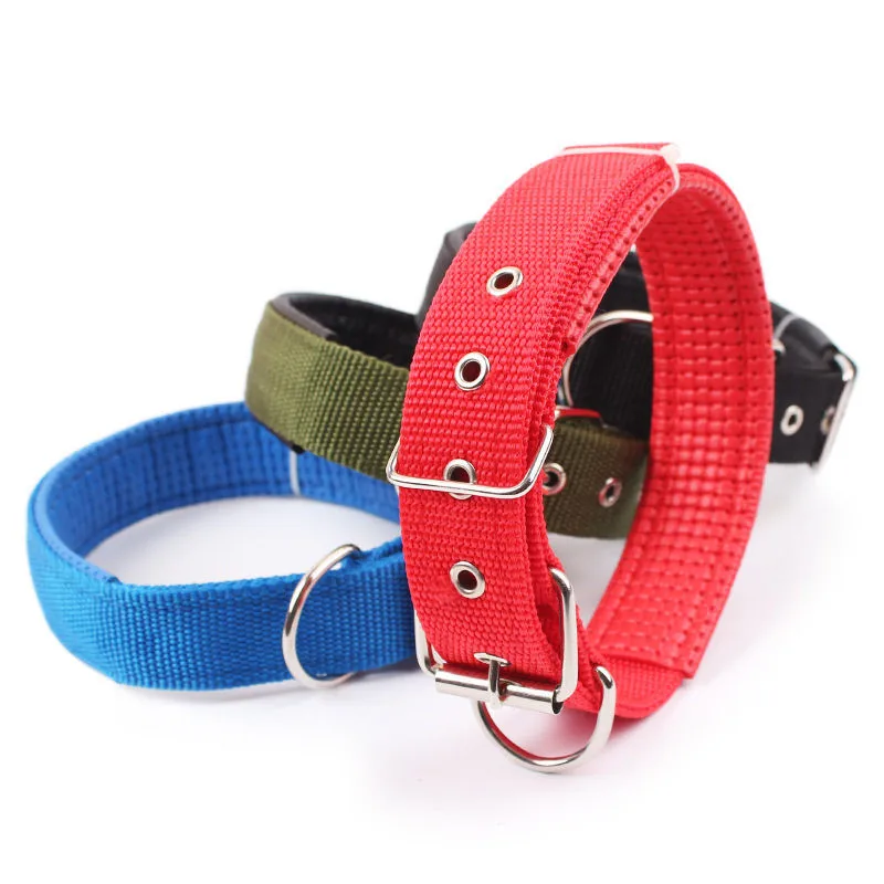 Comfortable Adjustable Nylon Strap Dog Collars Small Big Pet Dogs Neck Belts 