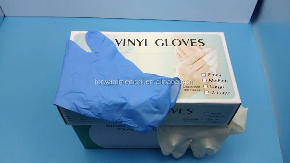 
hot selling medical blue nitrile work gloves 