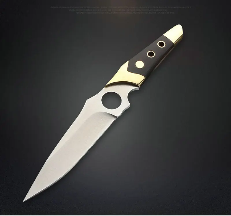 

G10 + Copper Handle Outdoor Rescue Knife Fixed Hunting Knives 56HRC Multifunction Tool Dropshipping 2356