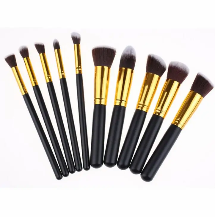 

WIIPU 10Pcs New Makeup Brush Set Cosmetic Foundation Blending Pencil Rainbow Brushes Kabuki, 5 colors