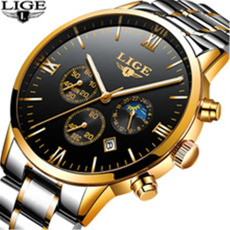 

LIGE 9831 Famous Men Fashion Quartz Clock Mens Watches Top Brand Luxury Full Steel Business Waterproof Watch Relogio Masculino, N/a