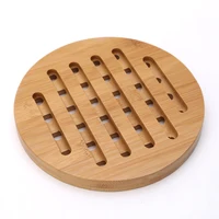 

Wood Bamboo Trivet, Hot Pads Plate, Pots, Pans, Protection for Dining Table, Tabletop, Kitchen, Counters, Square Round