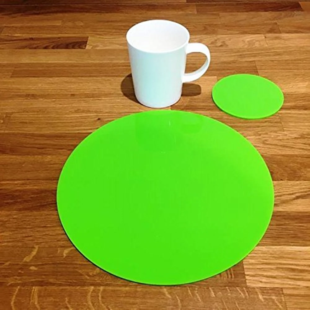 Custom White Acrylic Round Shaped Placemats And Coasters Sets Buy
