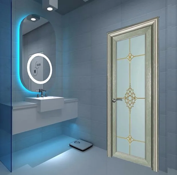 带铝框的浴室玻璃门