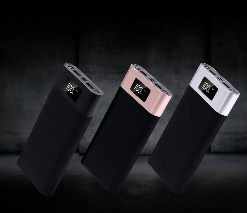 

2019 power bank 22000 mHa large capacity LED lamp LCD screen portable quick charge universal mobile power for iphone, Rose;black;grey