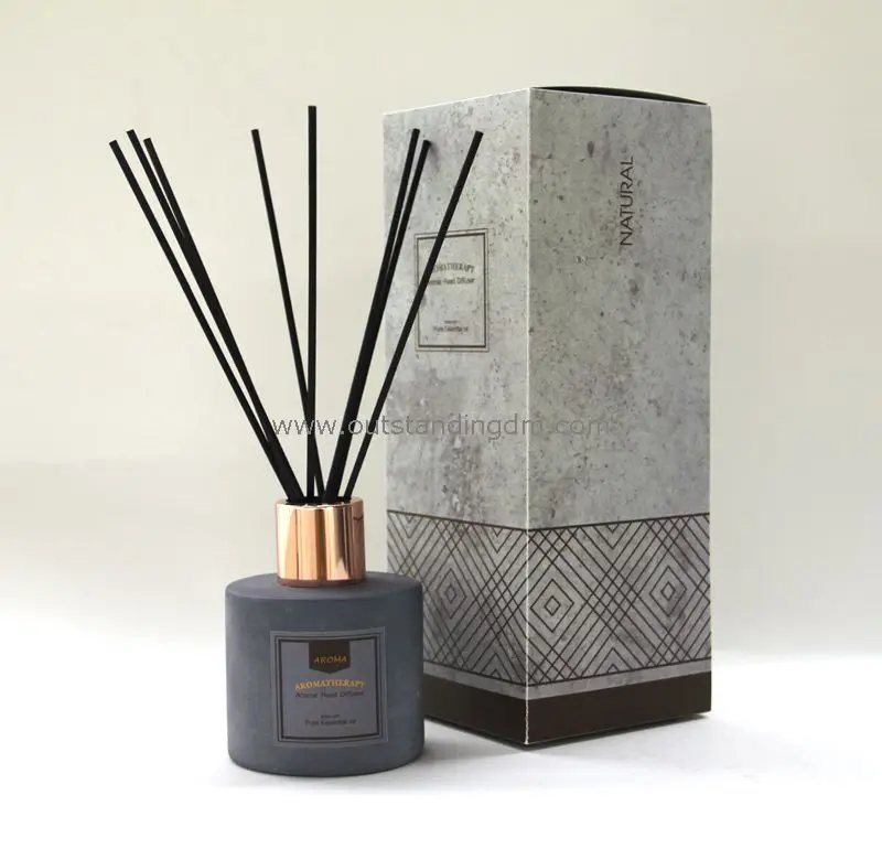 

decorative Frosted Glass Bottle Reed Diffuser Incense Stick Set, Customized