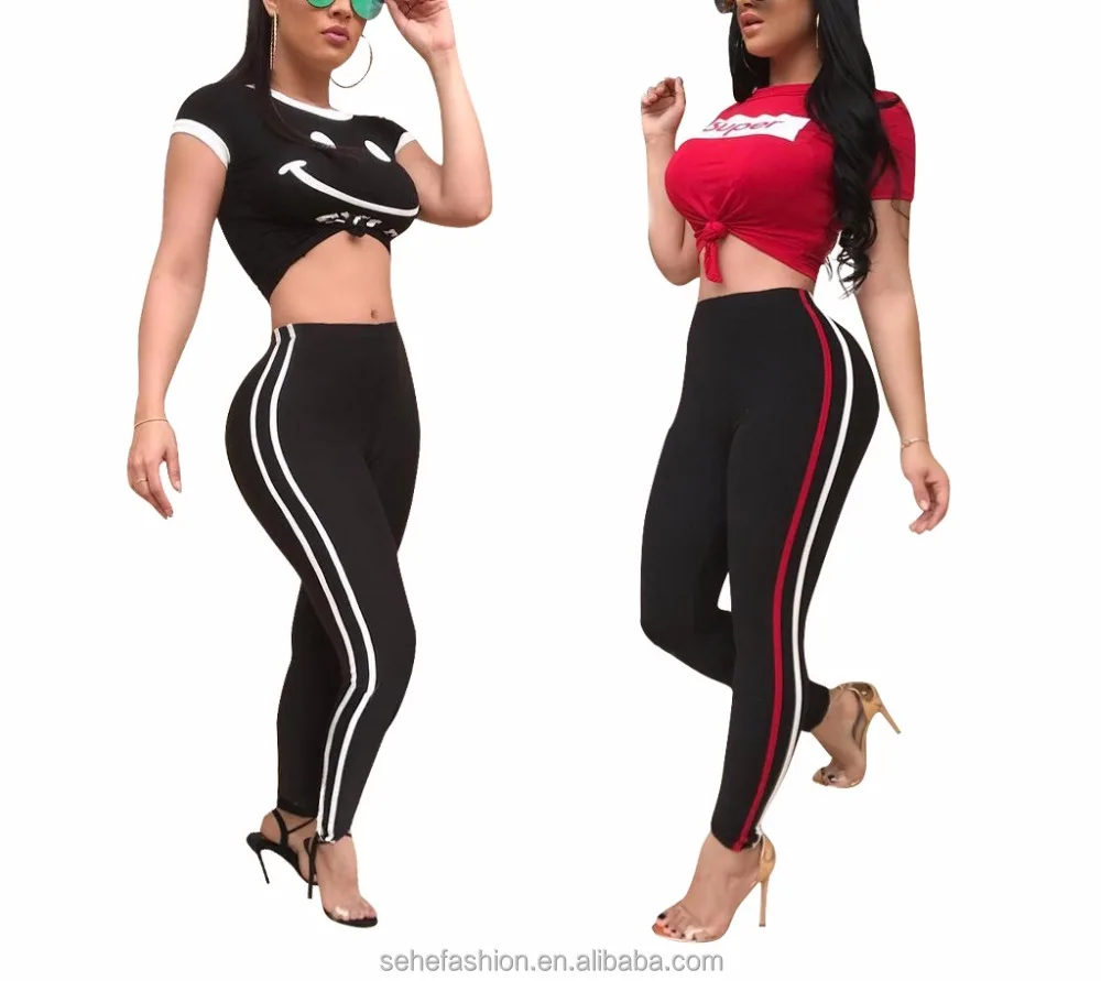 

80306-MX17 Wholesale Tracksuit crop top and long pants pajamas women 2 piece yoga yoga set for women fitness sport suit