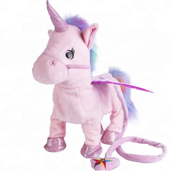 walking unicorn plush toy