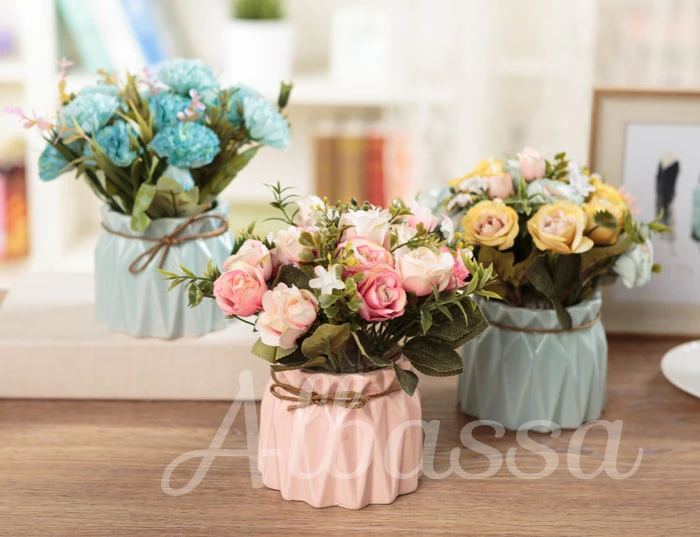 artificial silk flowers in vase