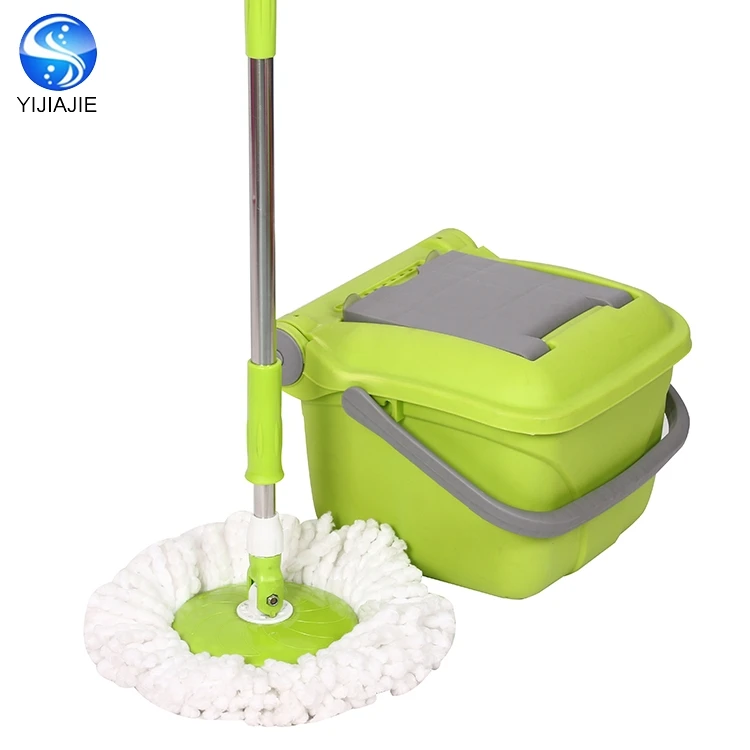 

Mop Bucket with Household Cleaning Factory Wholesale Cleaning Mop 360 Magic Spin Folding Metal Basket Four-side Wringing Type, Green/pink